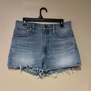 Madewell Women's Size 30 The Perfect Shorts Medium Wash MC647 Frayed Hem Summer